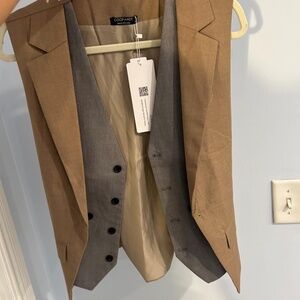 Men's Grey and Tan vest